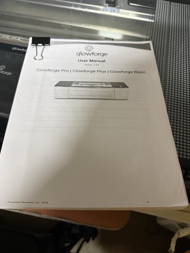 New unused glowforge pro - unused,